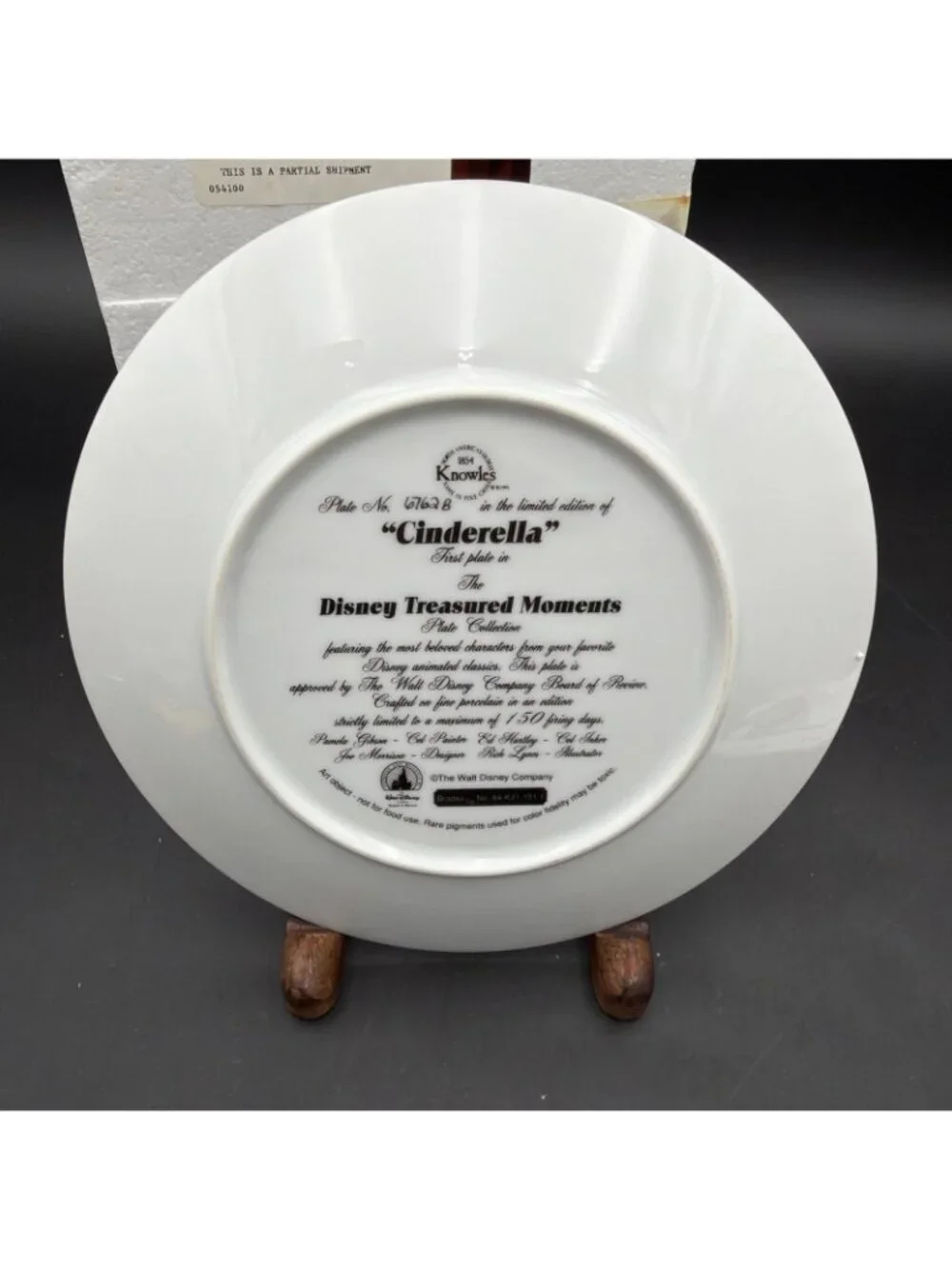 Bradford Exchange Walt Disney Cinderella Treasured Moments Plate 1 COA Box
